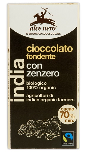 Alce Nero Tavoletta Cioccolato Fondente Con Zenzero Biologica 50 g