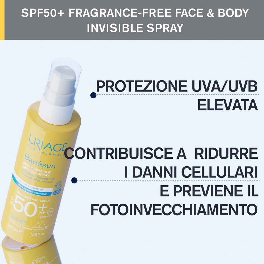 Uriage Bariesun Protezione Solare Invisibile Spray Senza Profumo SPF50+