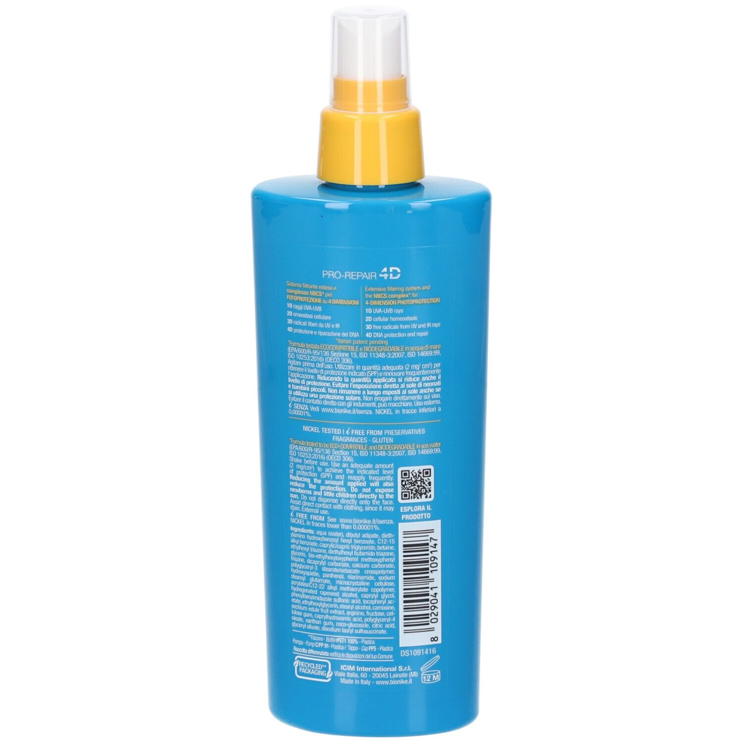 BioNike Defence Sun Pro-Repair 4D SPF 50+ Baby & Kid Latte Spray Protezione Molto Alta per Bambini 200ml 