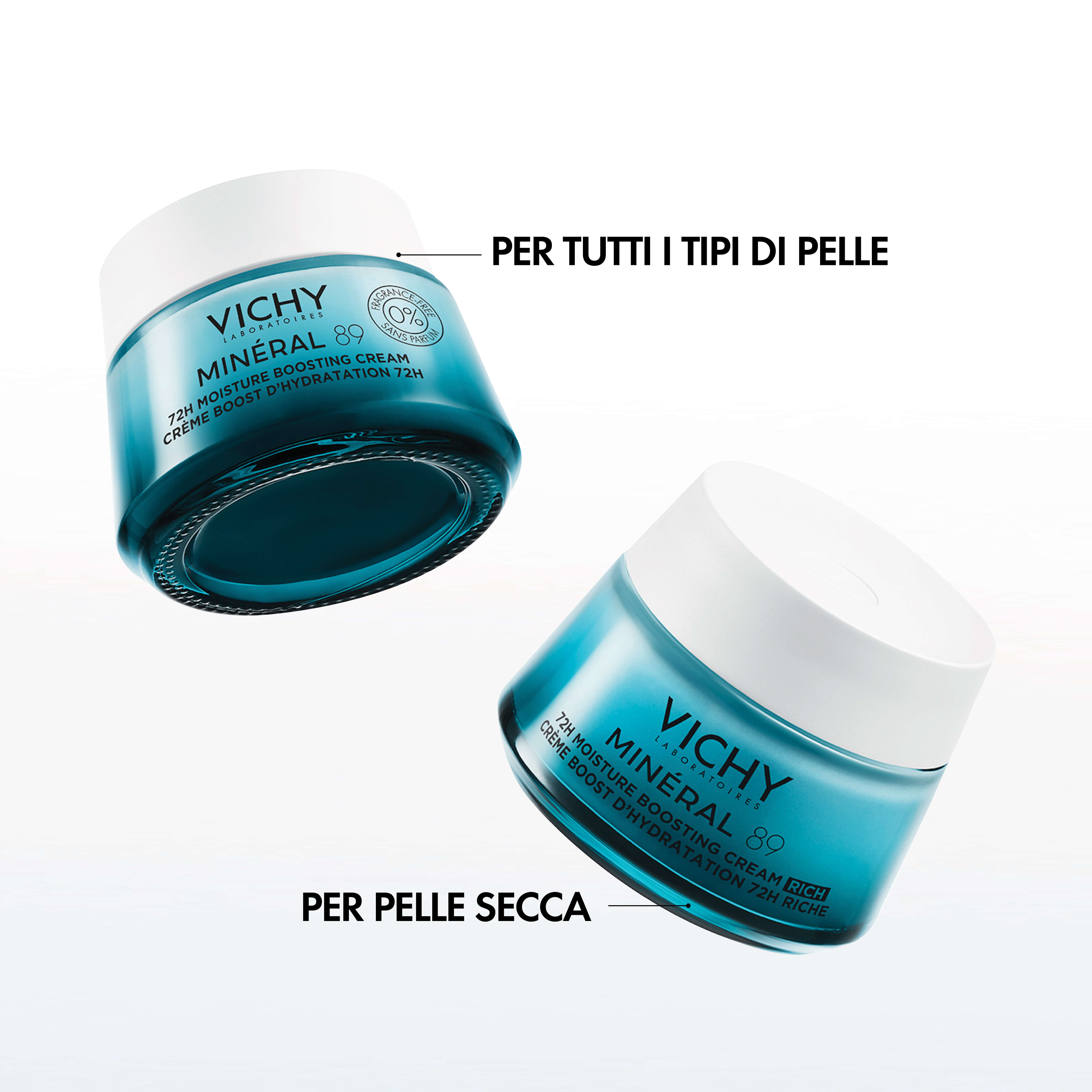 Vichy Minéral 89 Crema Boost Idratazione 100H Ricca per pelli secche e molto secche 50ml