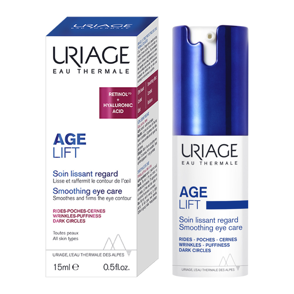 Crema contorno occhi antirughe e elasticizzante URIAGE AGE LIFT per rughe, borse e occhiaie con RETINOLO e ACIDO IALURONICO - 15ml