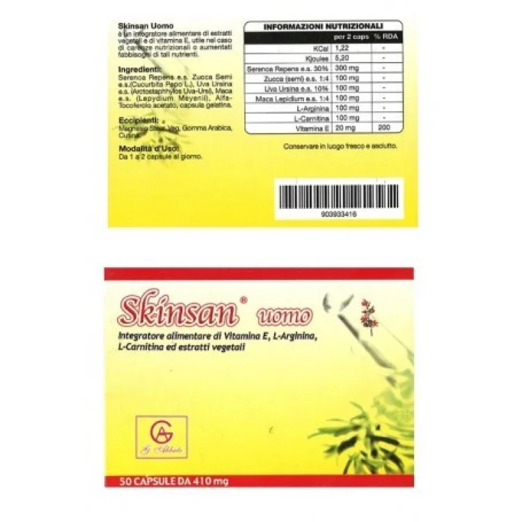 Skinsan Uomo Integratore Vitamina E 50 Capsule