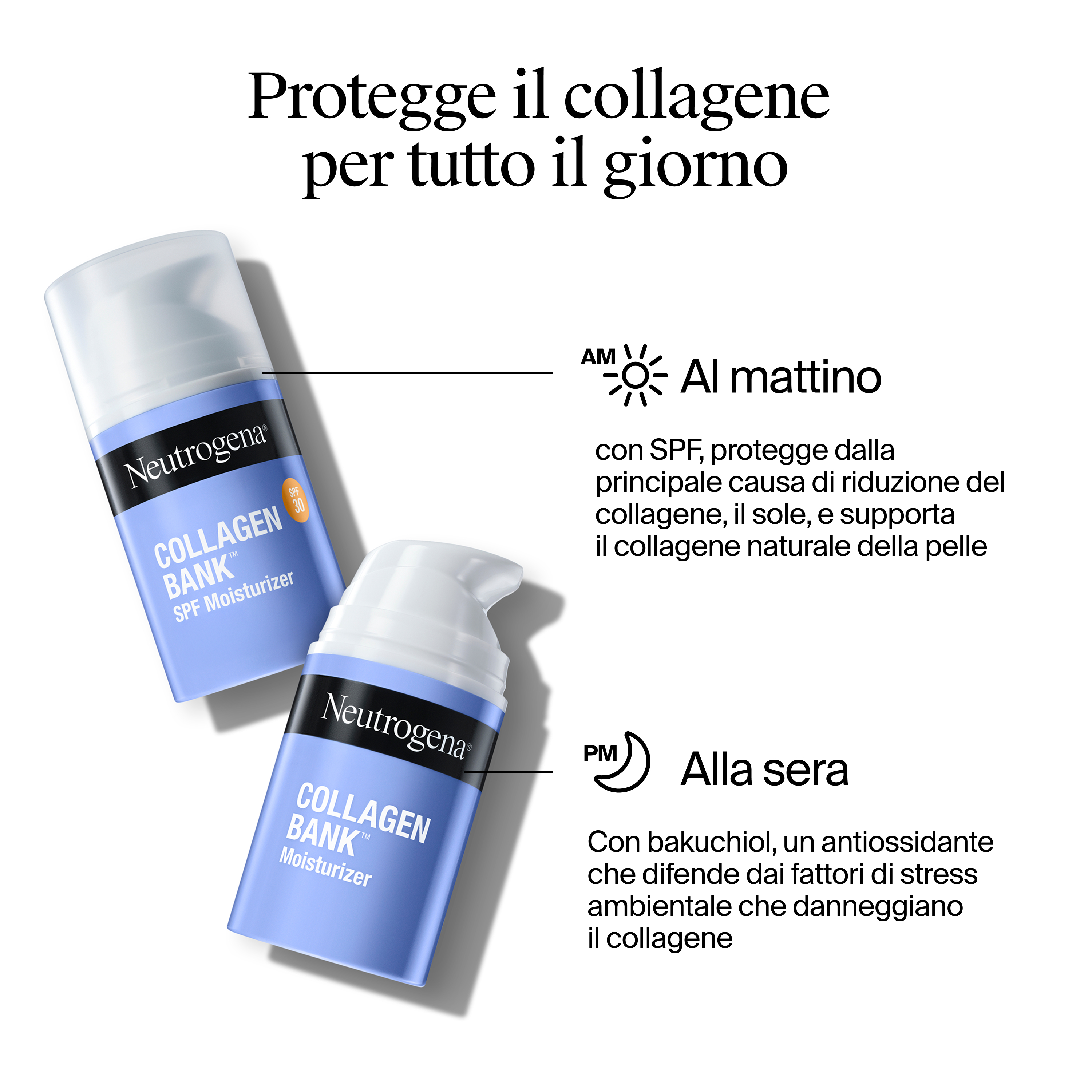 Crema Idratante Viso Collagen Bank con Collagene Marino e SPF 30 per una protezione solare anti-età di tutti i tipi di pelle, 50 Ml