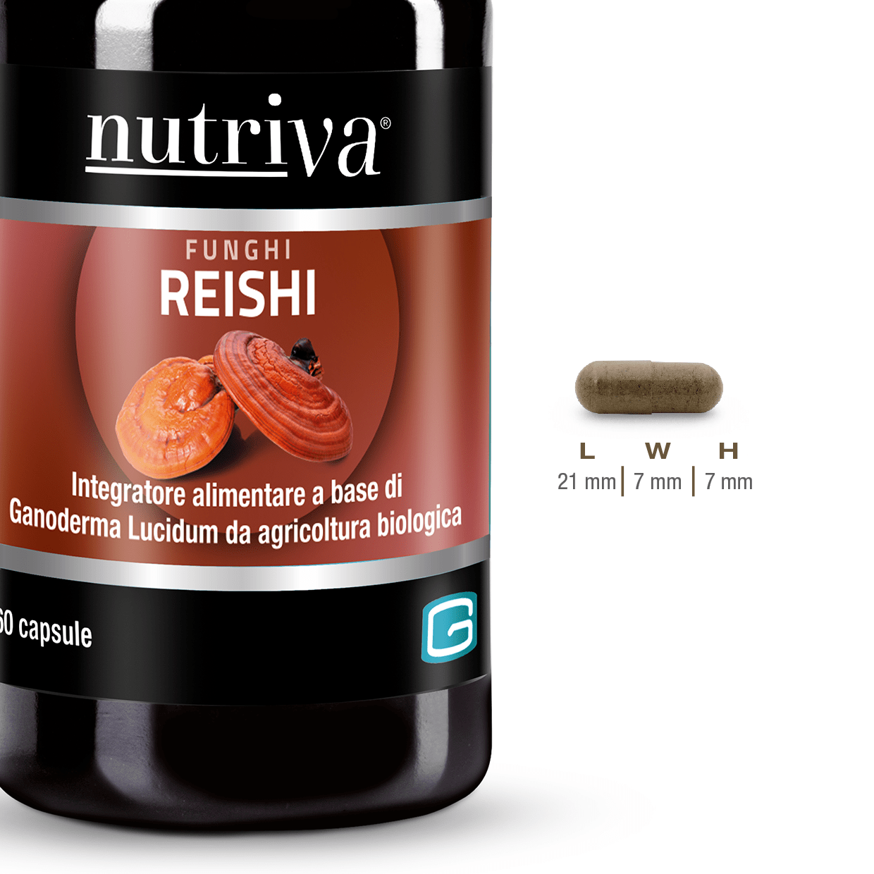 Nutriva Reishi Integratore Difese Immunitarie 60 Capsule Vegetali