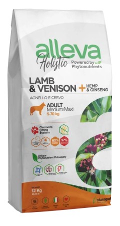 ALLEVA HOLISTIC DOG ADULT LAMB AND VENISON MEDIUM/MAXI KG 12 - P00243