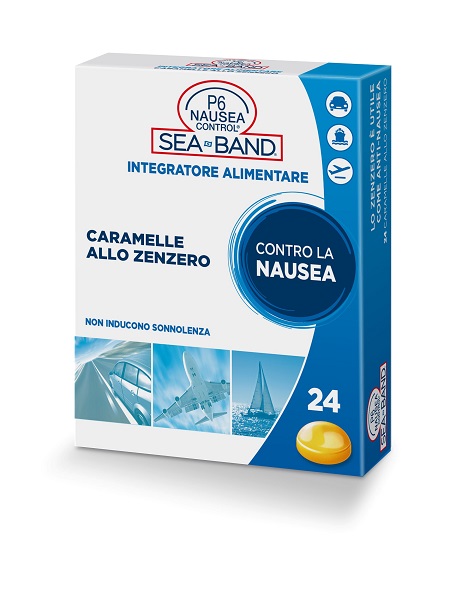 P6 Nausea Control SeaBand Caramelle Allo Zenzero Integratore Contro la Nausea 24 Caramelle