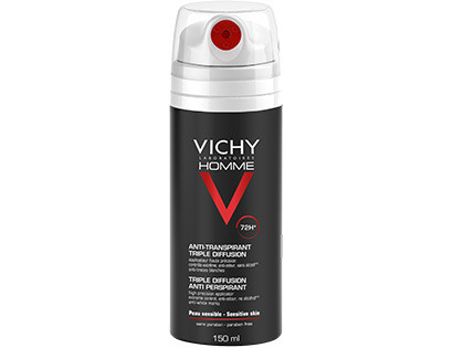 Vichy Homme Deodorante Spray Anti-Traspirante Tripla Diffusione 72h 150 ml