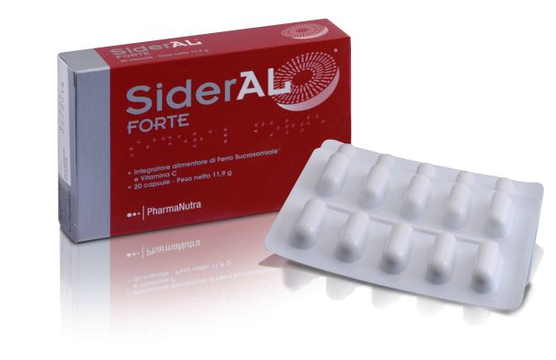 SiderAL Forte - Integratore di Ferro e Vitamina C - 20 Capsule