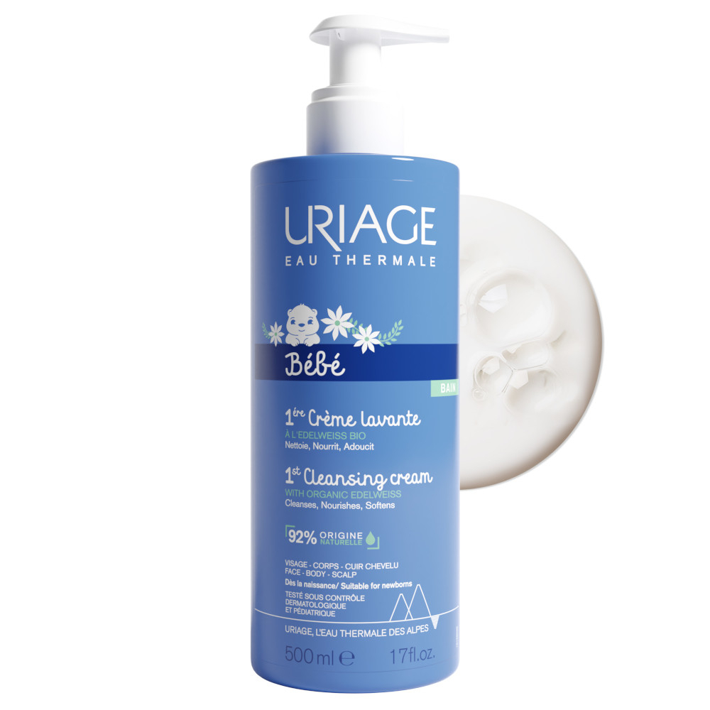 URIAGE Detergente e shampoo bebè per detergere delicatamente e preservare il film idrolipidico 500ml