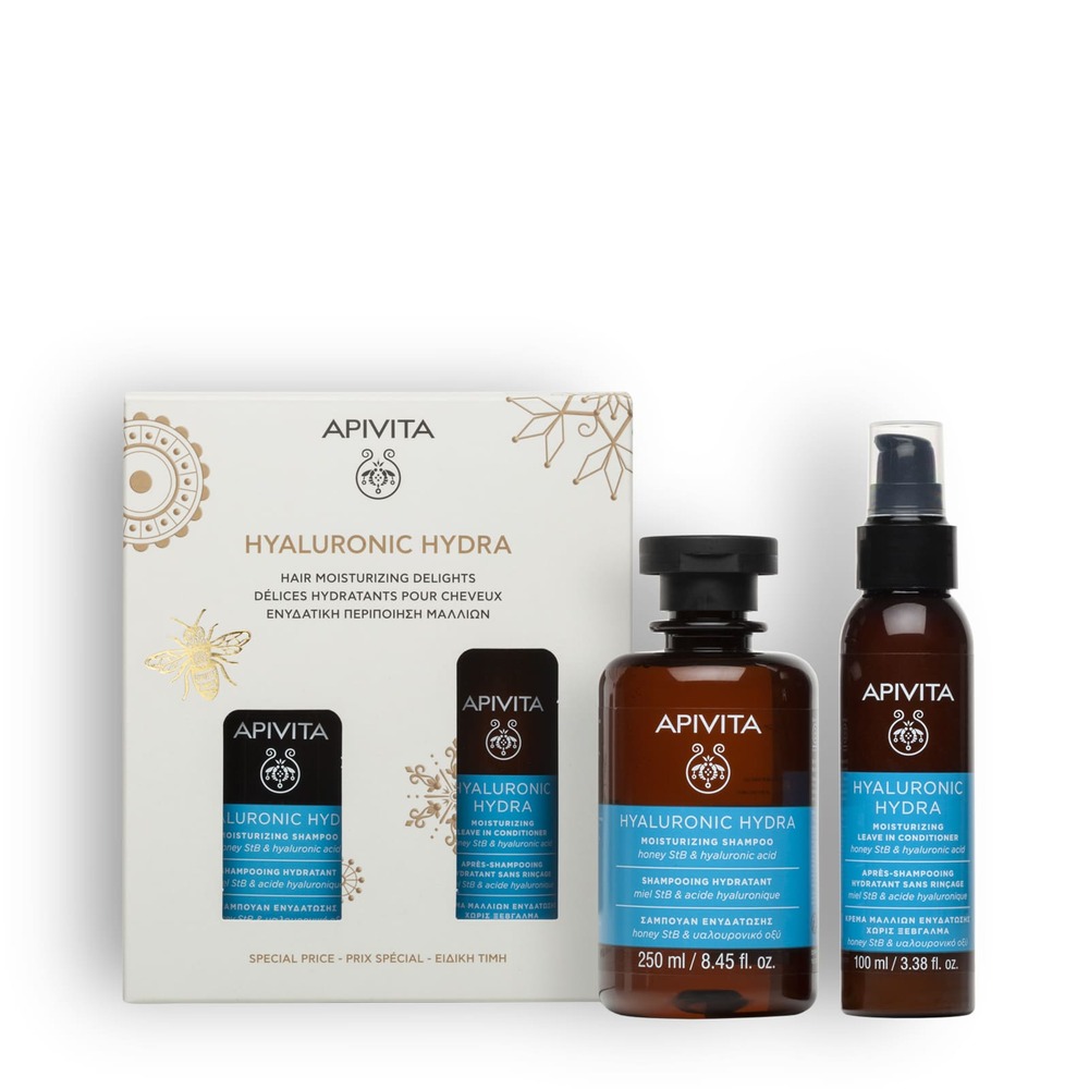 Apivita Hyaluronic Hydra Cofanetto Regalo - Shampoo Idratante 250 ml + Balsamo Idratante Leave-In Shampoo Idratante 100 ml