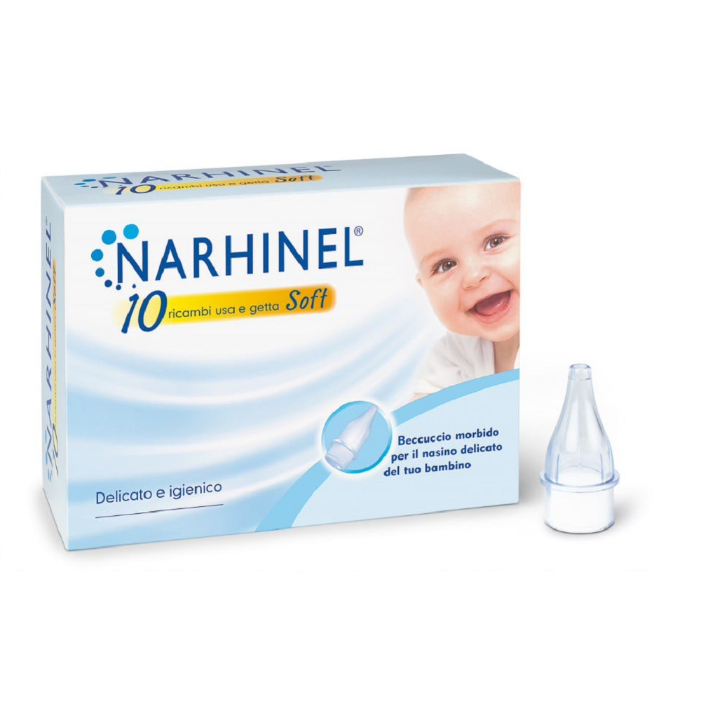 Narhinel 10 Ricambi per Aspiratore Nasale Neonati e Bambini con Filtro Assorbente Usa e Getta Soft 