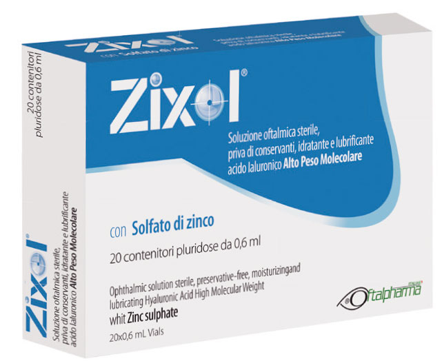 Zixol Gocce Oculari Trattamento Occhi Secchi 20 Flaconcini 0,6 ml