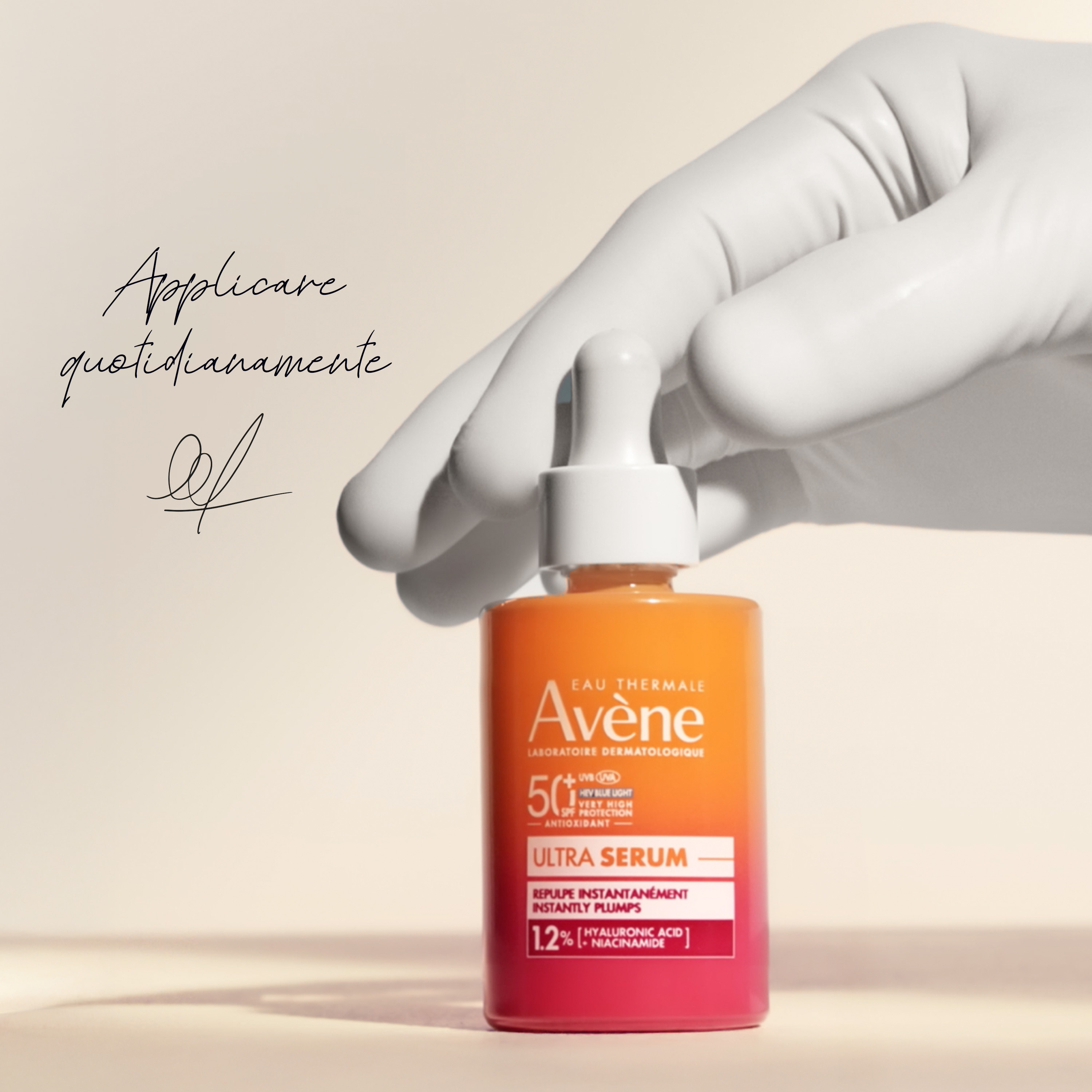 Avène Eau Thermale Ultra Siero SPF50+ Rimpolpante - Protezione Solare Molto Alta Viso 30 ml