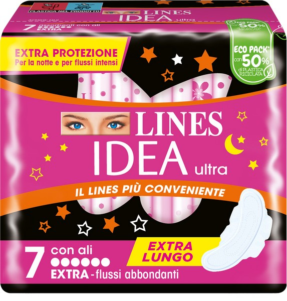 LINES IDEA ULTRA - ASSORBENTI FLUSSI ABBONDANTI 7PZ
