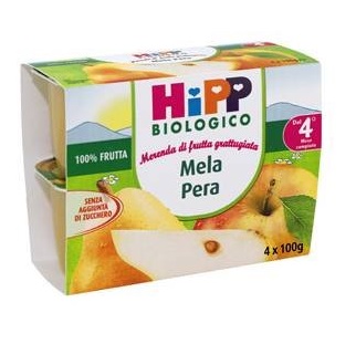 Hipp Biologico Merenda Di Frutta Mela e Pera 4x100g