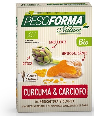 PESOFORMA Nature  CURCUMA e CARCIOFO  Scatola da 30 compresse