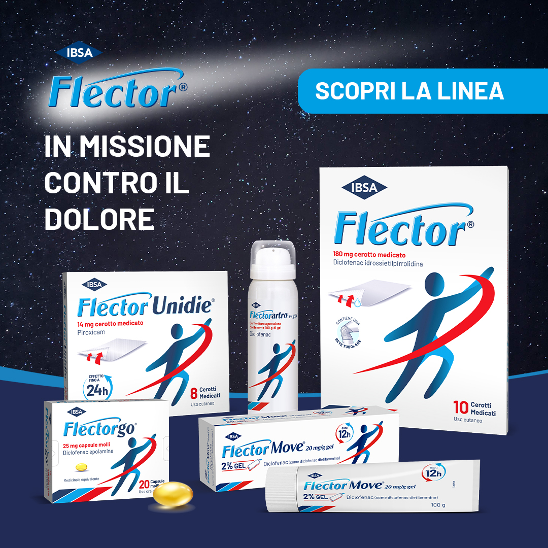 FLECTOR UNIDIE - cerotto medicato contro mal di schiena, dolori articolari e muscolari - 8 Cerotti Medicati 14mg