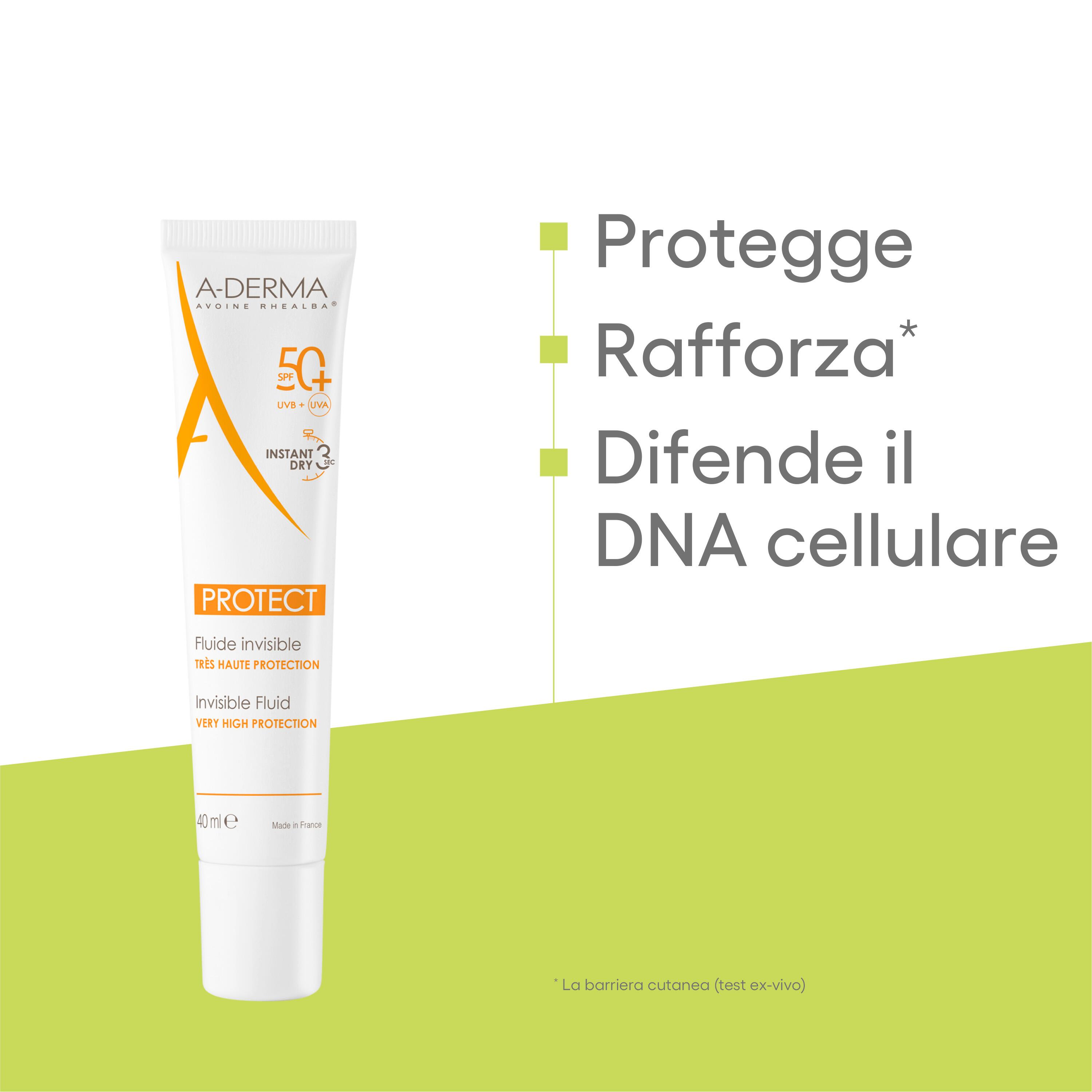 A-DERMA Protect Fluido Solare Viso Invisibile SPF 50+ 40ML