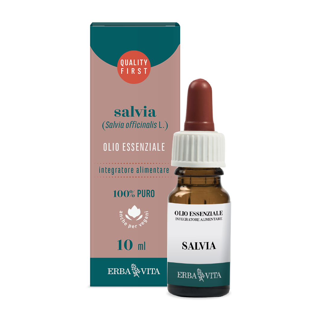 Erba Vita Olio Essenziale Salvia Integratore Antisudorazione 10 Ml