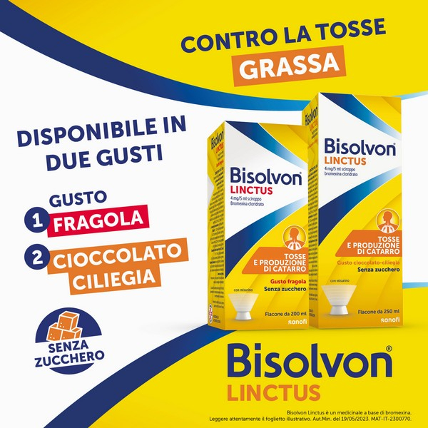 Bisolvon Linctus Sciroppo 4mg/5ml Tosse Grassa Mucolitico 250 ml