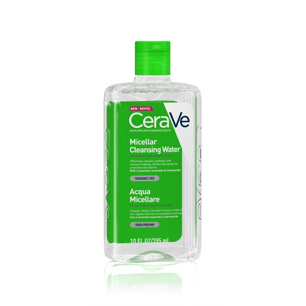 CeraVe Acqua Micellare, con 3 ceramidi essenziali: idrata, strucca ed aiuta il ripristino della barriera cutanea. Per tutti i tipi di pelle - 295ml