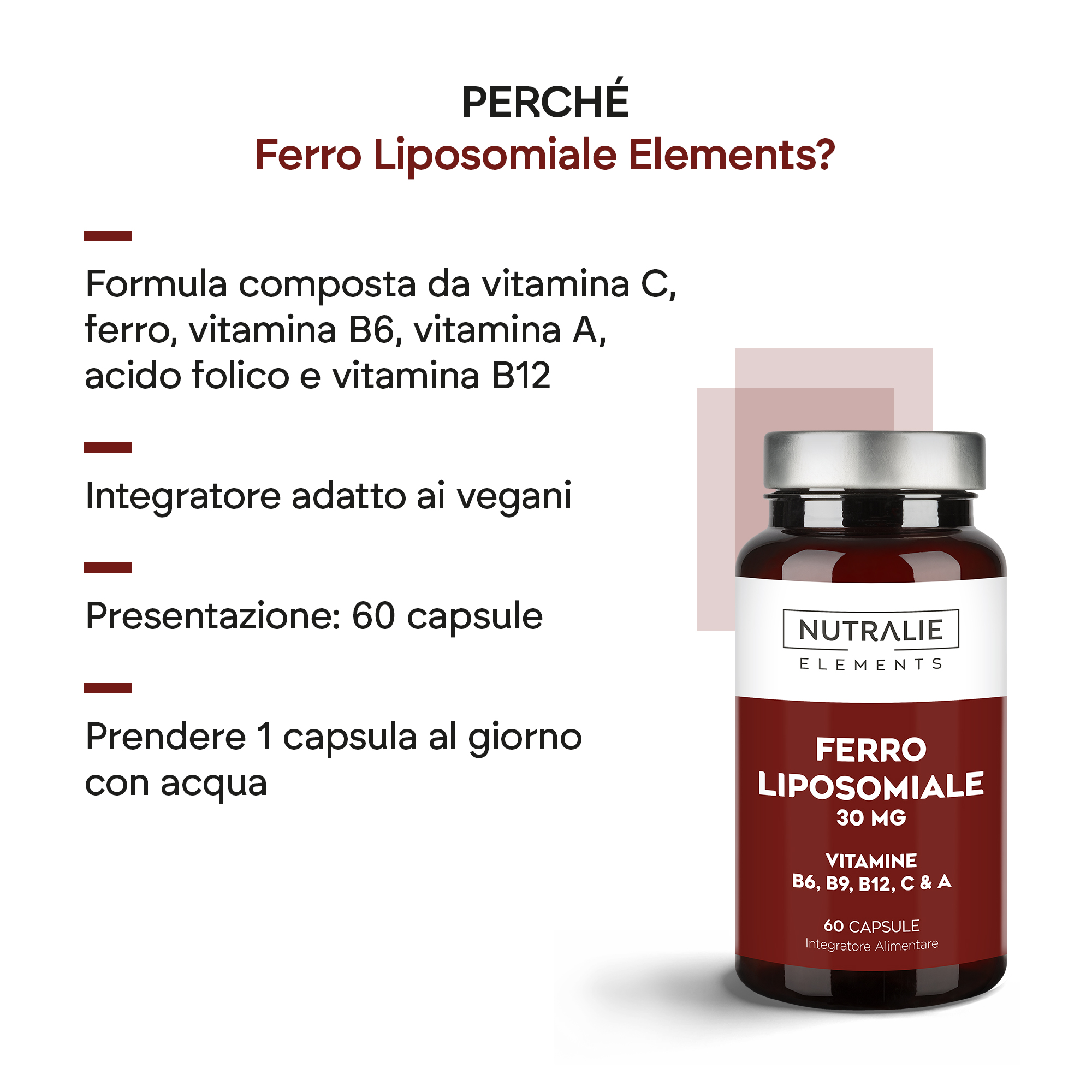Nutralie Ferro Liposomiale 60 Capsule - Integratore Per Stanchezza E Affaticamento