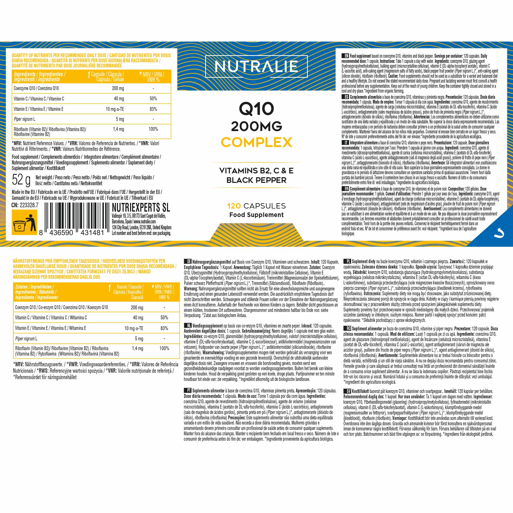 Nutralie Q10 Complex 120 Capsule - Integratore Antiossidante