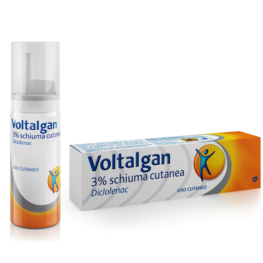 Voltalgan Antinfiammatorio Schiuma Cutanea 3% Diclofenac Distorsioni Strappi Muscolari 50ml