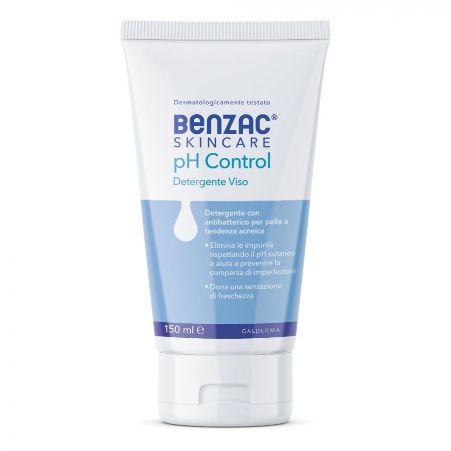 Benzac Skincare pH Control, Detergente Viso, Anti Acne, con Antibatterico, Elimina le Impurità e Rispetta il pH Cutaneo, con Gluconolattone e Zinco 150ml