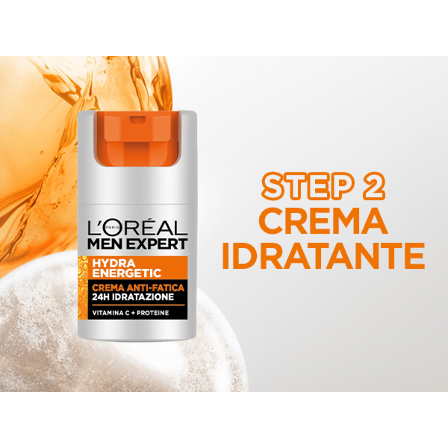 L'Oréal Paris Men Expert Crema Idratante Uomo Anti-Fatica Hydra Energetic, Combatte le Occhiaie e Dona Intensa Idratazione, Arricchita con Proteine e Vitamina C, 50 ml