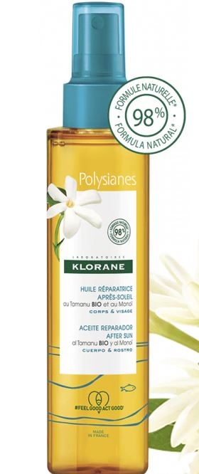 KLORANE Olio ristrutturante doposole al Tamanu Bio e al Monoï 150ml