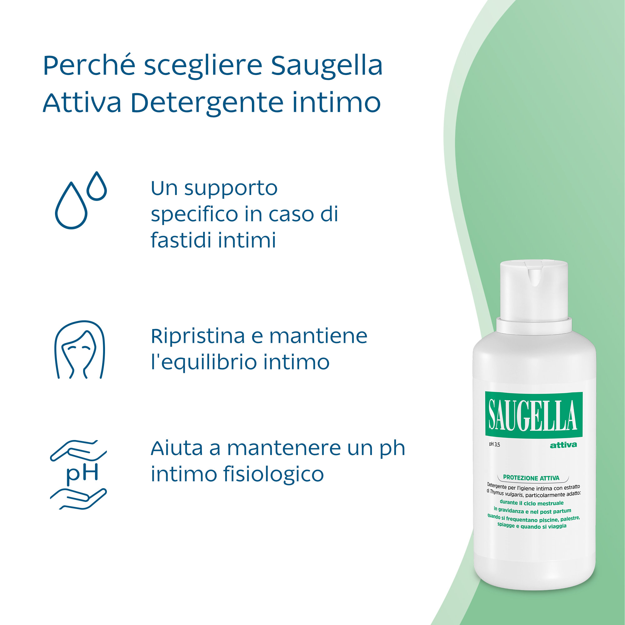 Saugella Attiva Verde - Detergente intimo - 500ml