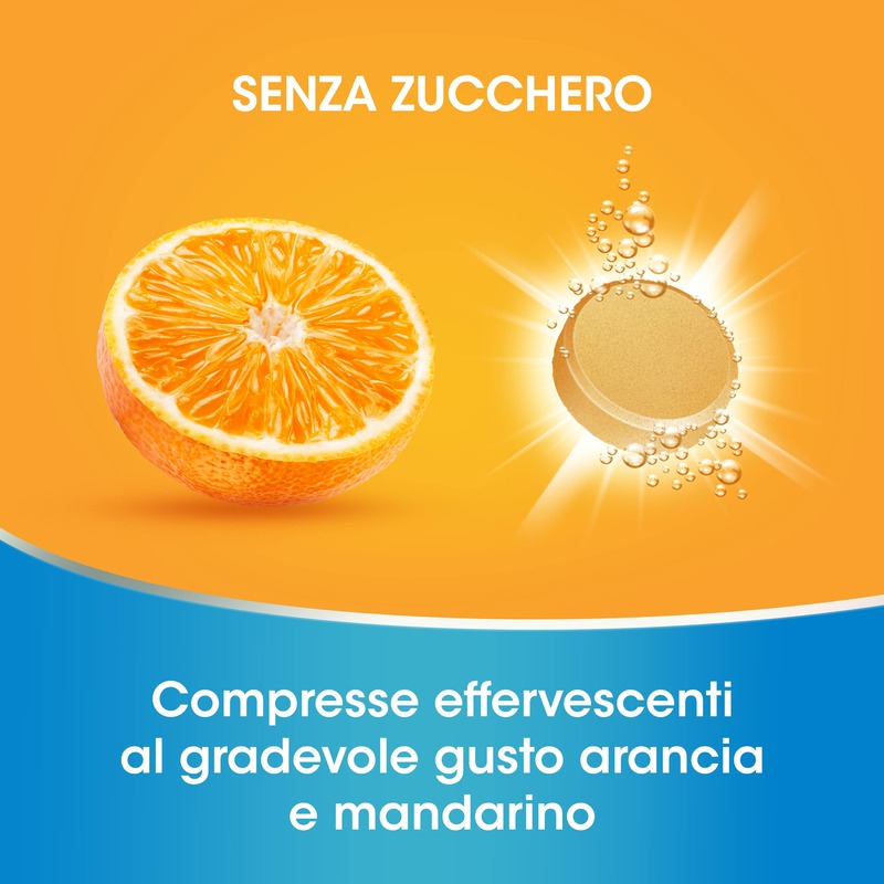 Redoxon Doppia Azione Integratore di Vitamina C e Zinco,  Supporta il Sistema Immunitario, Gusto Arancia e Mandarino, 15 Compresse Effervescenti