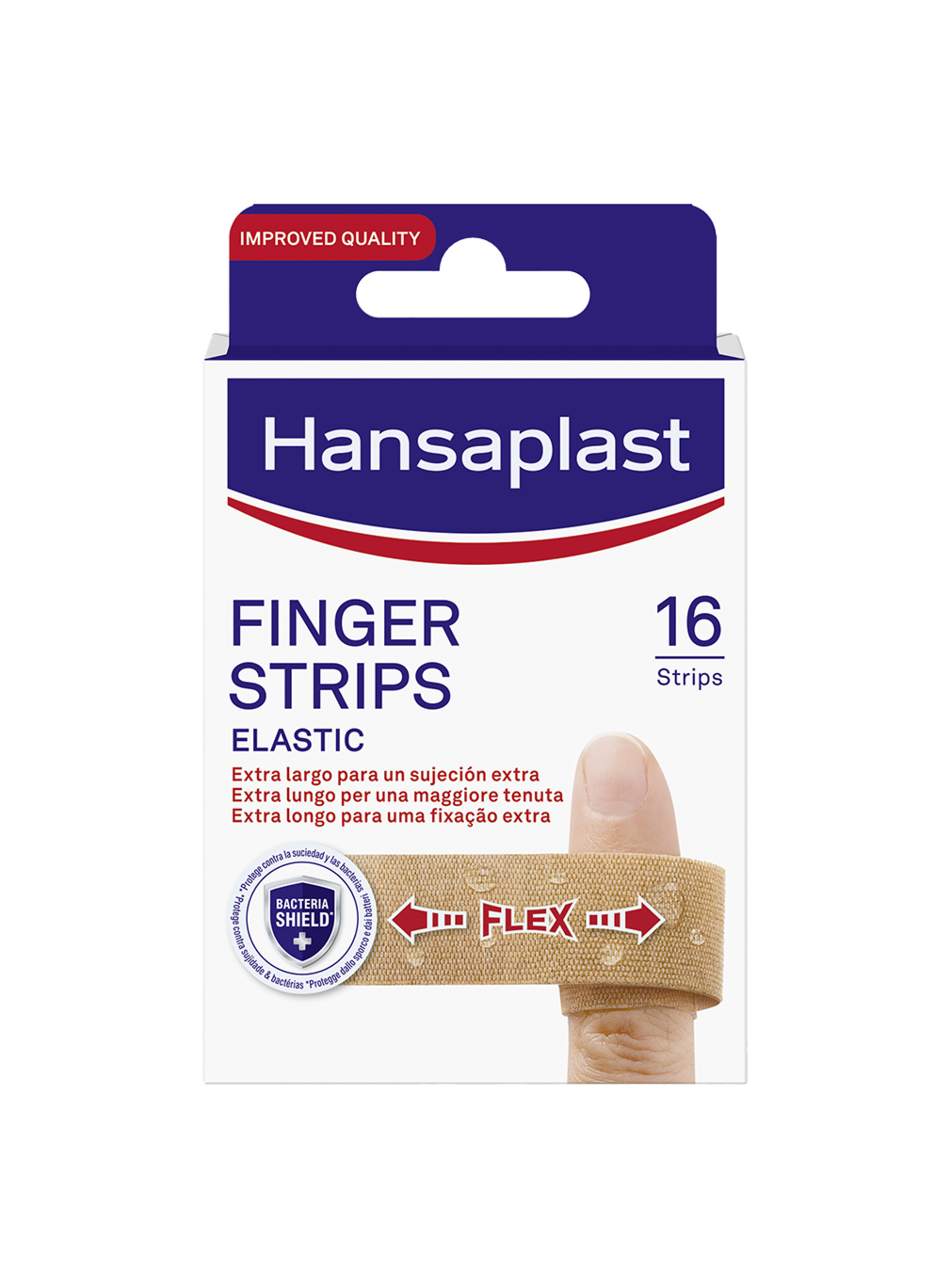 Hansaplast Elastic Finger Strips, Cerotti dita extra lunghi, elastici e flessibili, 16 pezzi