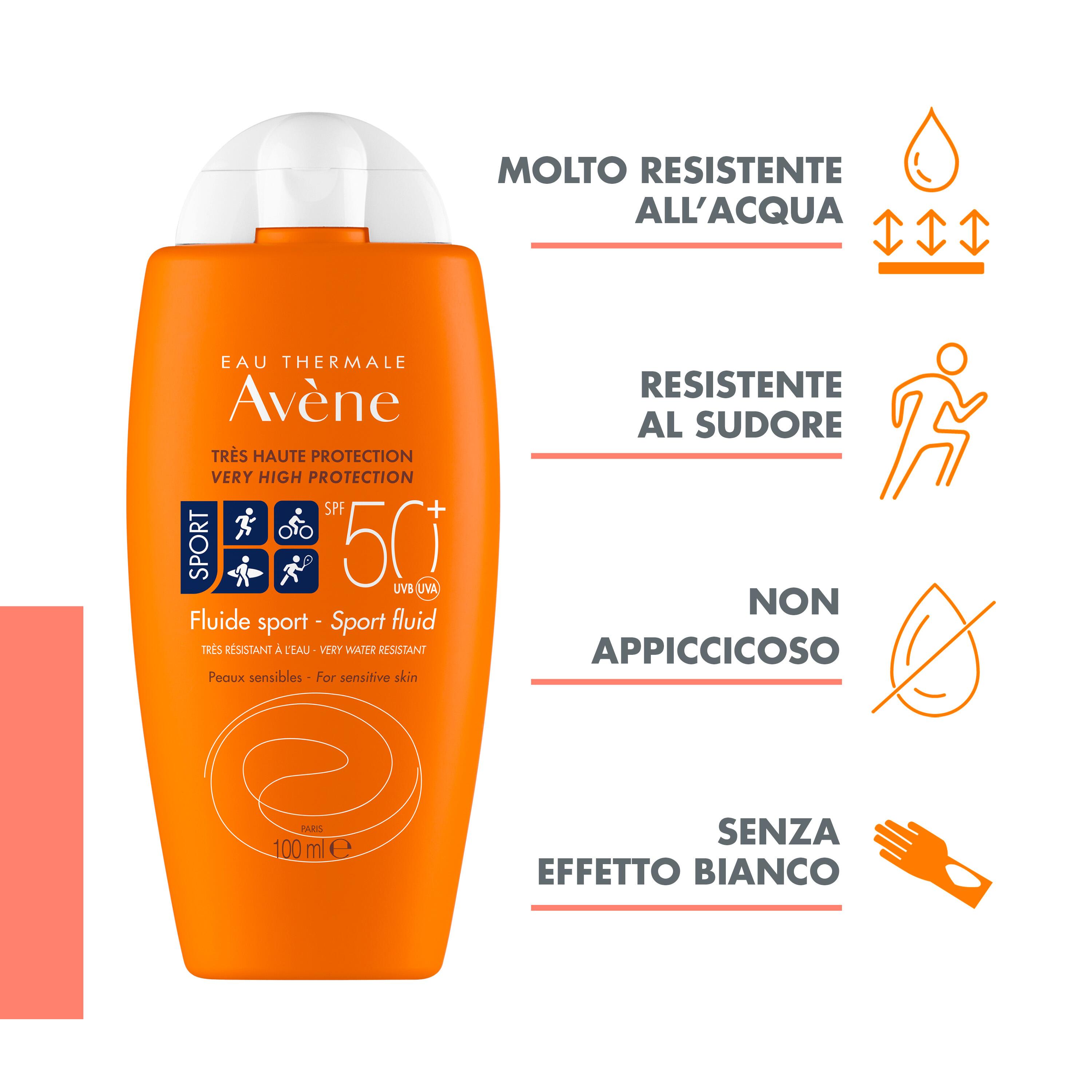 Avène Eau Thermale Fluido Sport SPF50+ - Protezione Solare Viso E Corpo 100 ml