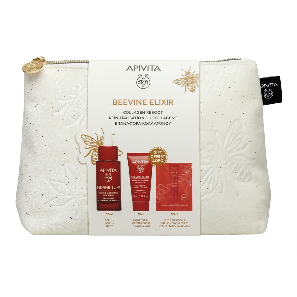 Apivita Beevine Elixir Cofanetto Regalo - Siero Anti-Rughe 30 ml + Crema Leggera Anti-Rughe 15 ml + Crema Anti-Rughe Occhi E Labbra 1,5 ml