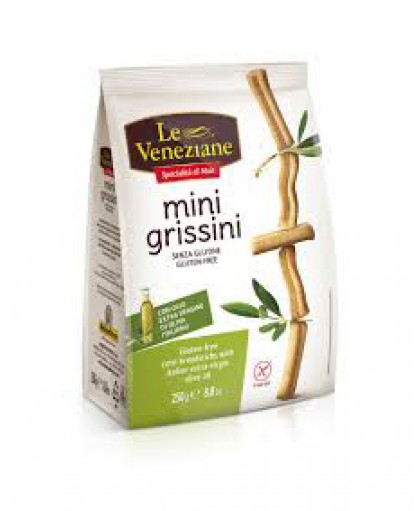 Le Veneziane Mini Grissini Con Olio Extra Vergine di Oliva Senza Glutine 250 g