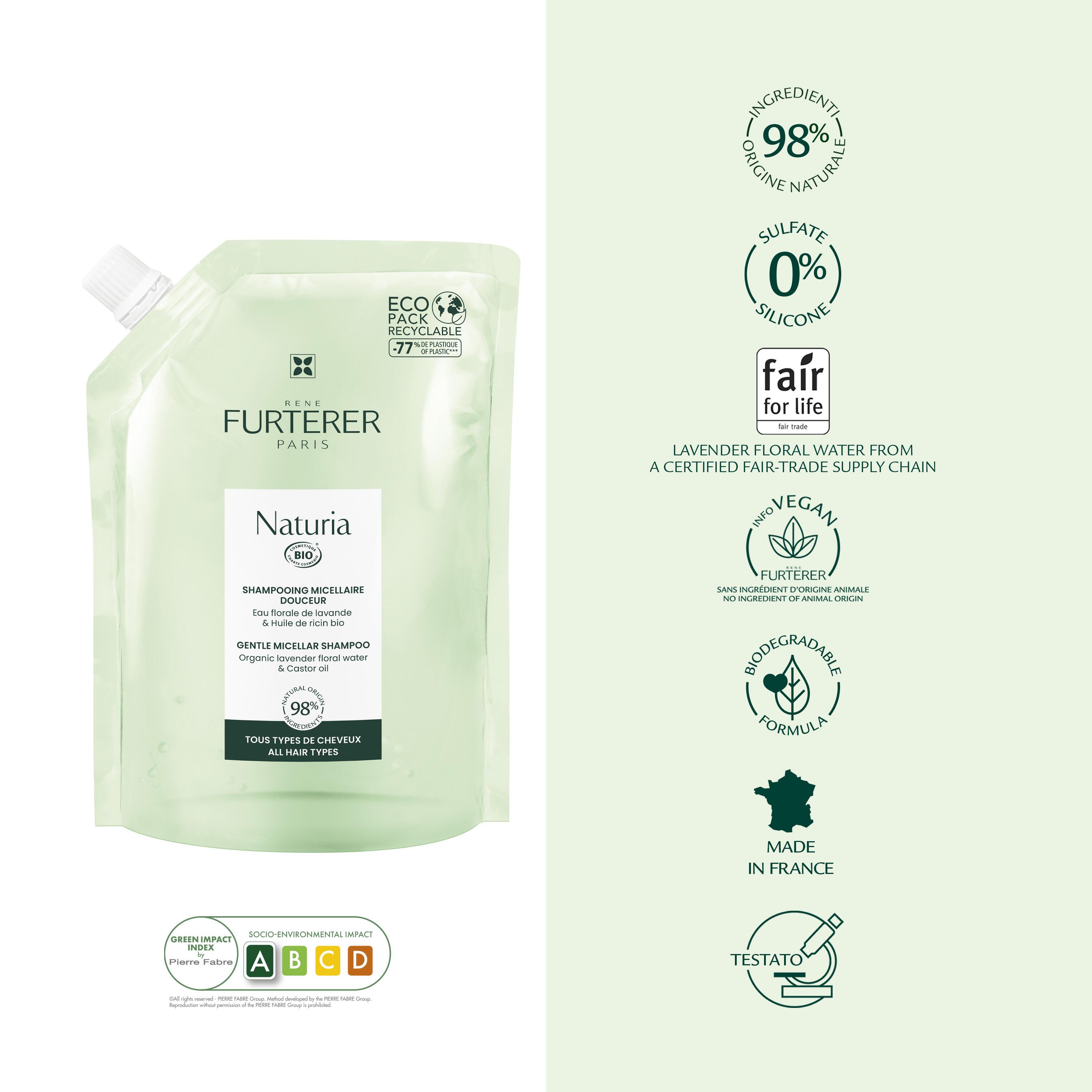 René Furterer Naturia - Shampoo Micellare Delicato Eco-Ricarica 400 ml