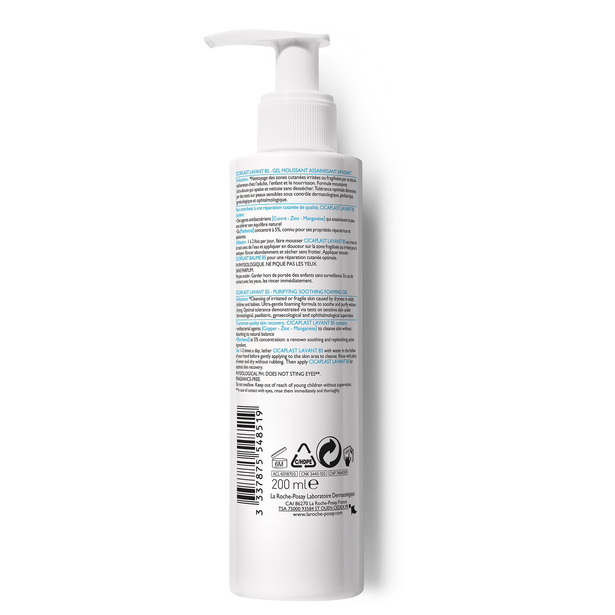 La Roche Posay Cicaplast - Lavant B5 Gel Detergente Purificante Lenitivo Per Pelle Secca 200 ml