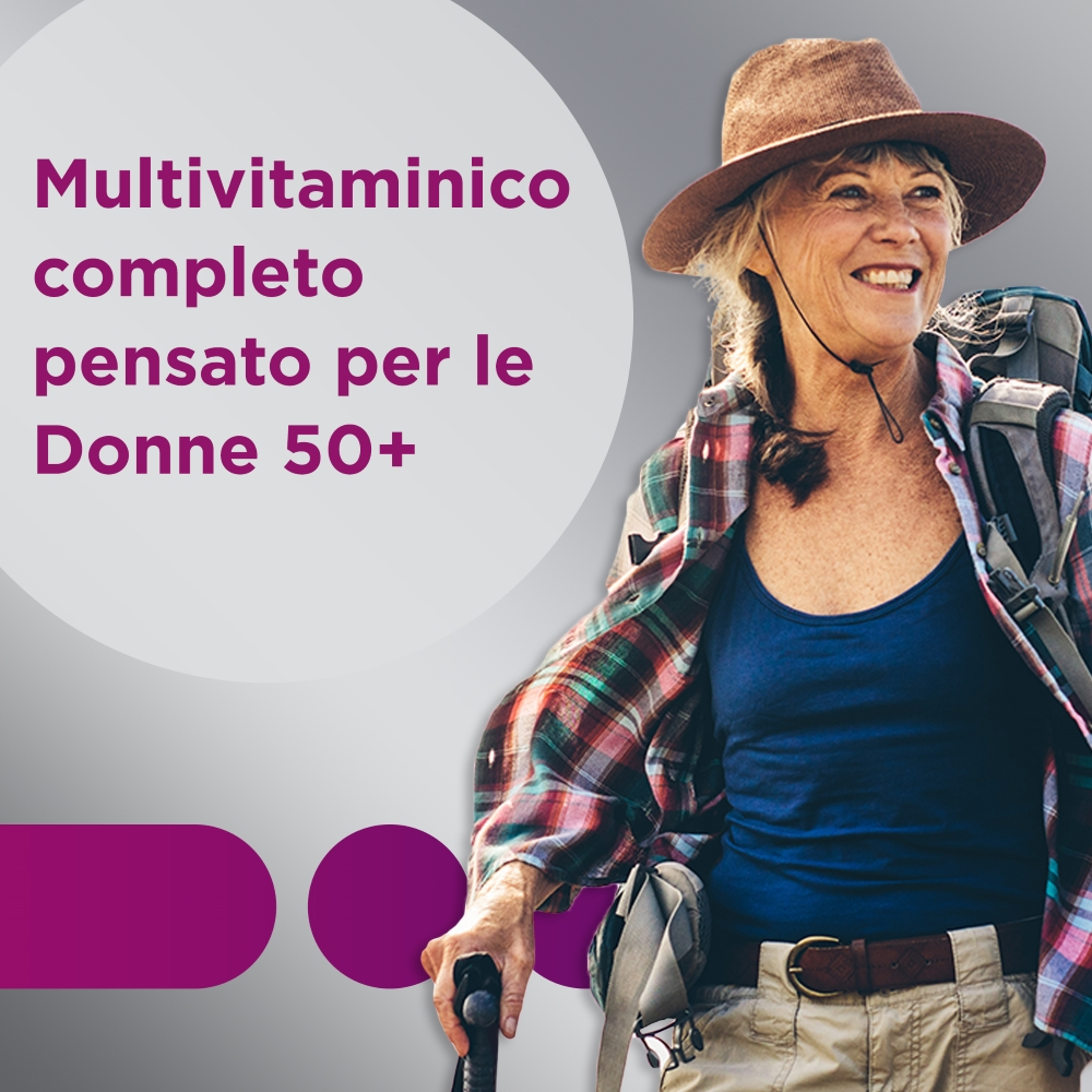 Multicentrum Donna 50+ Integratore Alimentare Multivitaminico Multiminerale Calcio Ferro Zinco 30Cpr