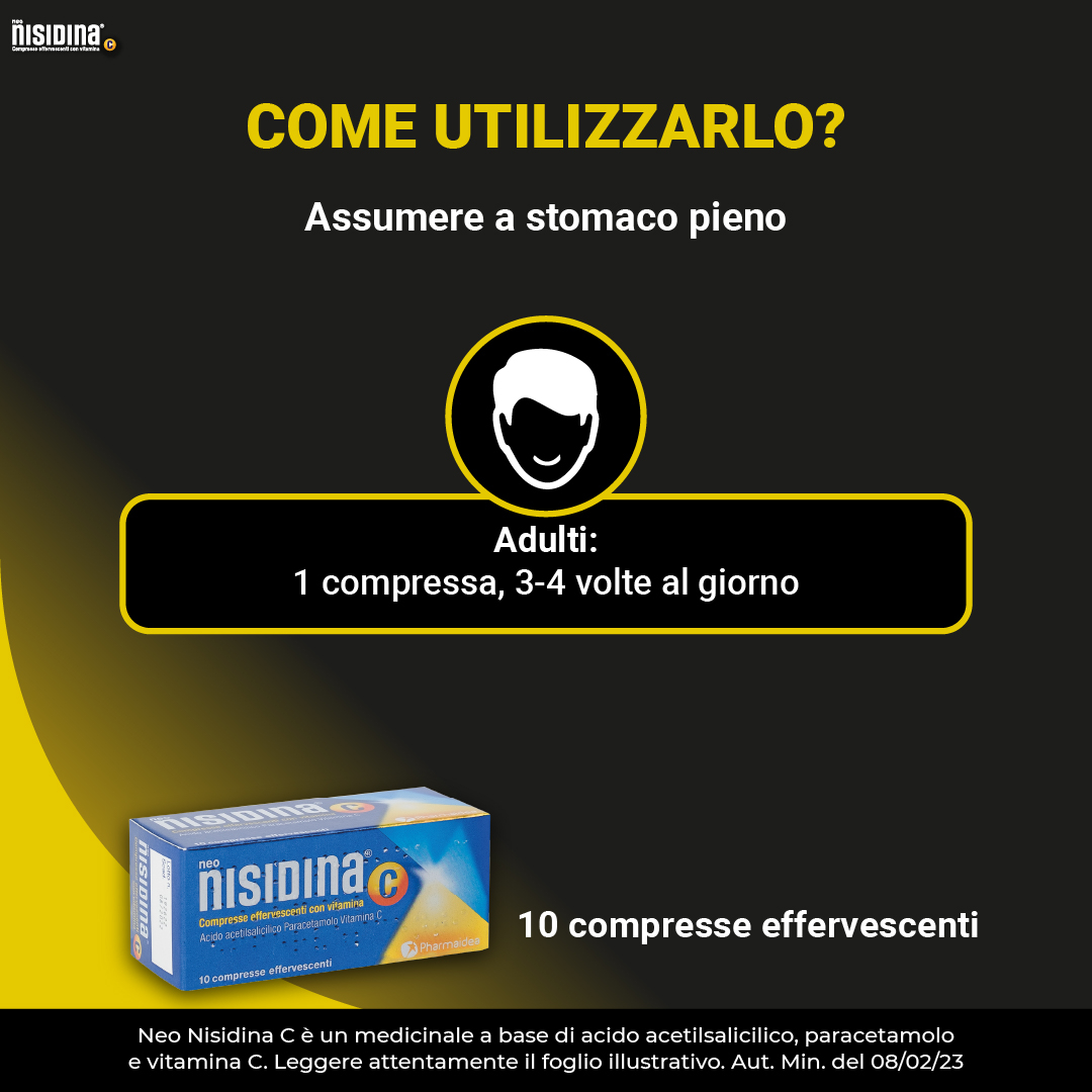 NEO NISIDINA C INFLUENZA E RAFFREDDORE 10 COMPRESSE EFFERVESCENTI CON VITAMINA C