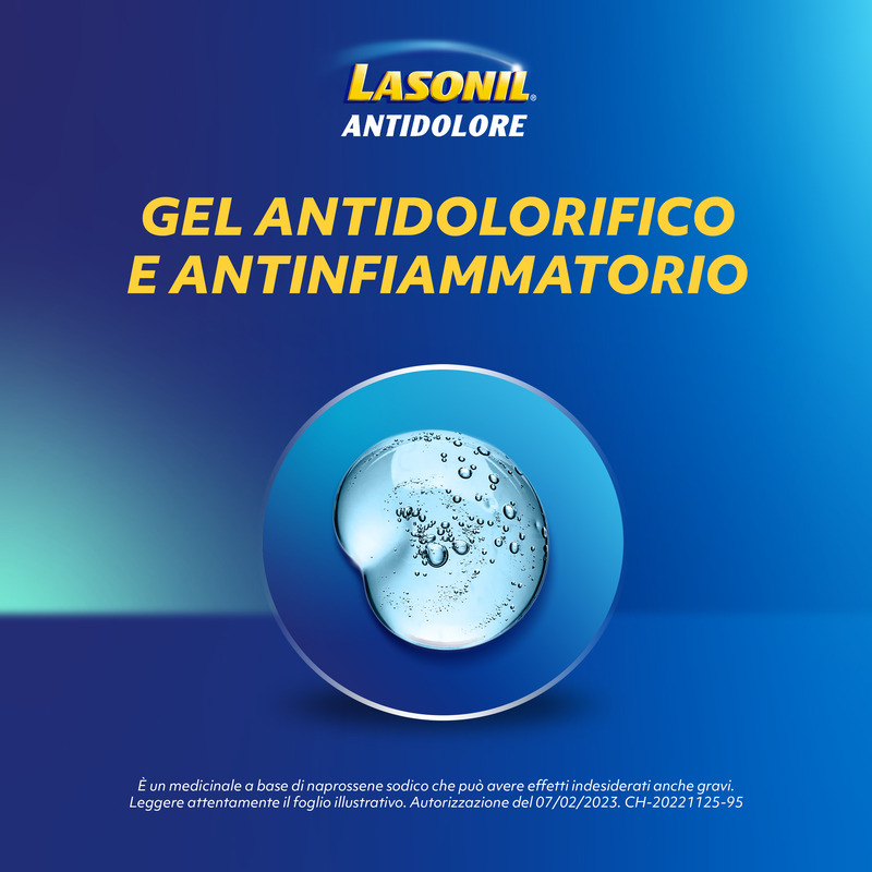 Lasonil Antidolore Gel antidolorifico e antinfiammatorio per il trattamento di Mal di Schiena, Dolori Muscolari e Articolari, Tubo da 50gr