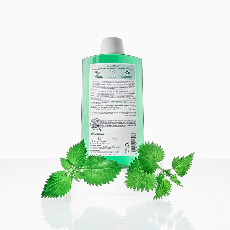 Klorane - Shampoo Seboriduttore all'Ortica purificante ed equilibrante, capelli grassi - 400ml