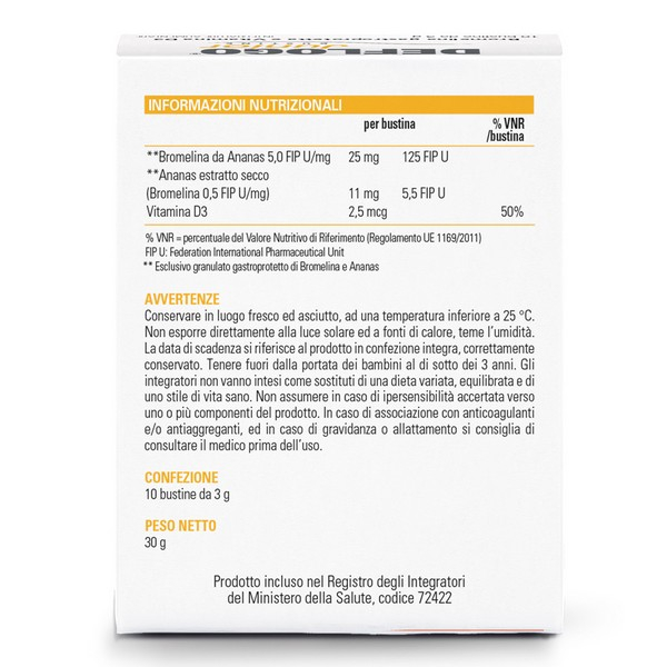 Deflogo Junior Integratore Con Bromelina 10 Bustine