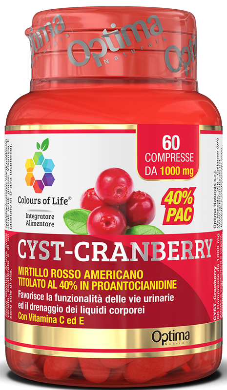 Optima Colours of Life Cranberry Integratore Benessere Vie Urinarie 60 Compresse