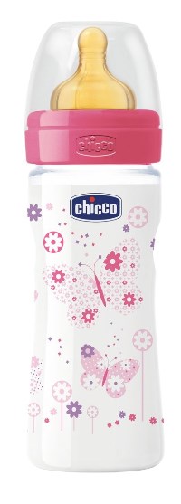 Chicco Biberon Well Being Polipropilene Girl Caucciu 250 ml +2m