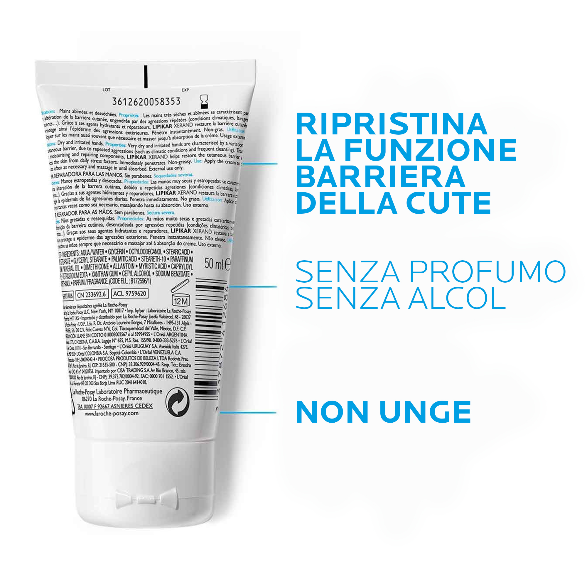 La Roche-Posay Lipikar - Xerand Crema Protettiva Mani Per Pelle Molto Secca 50 ml