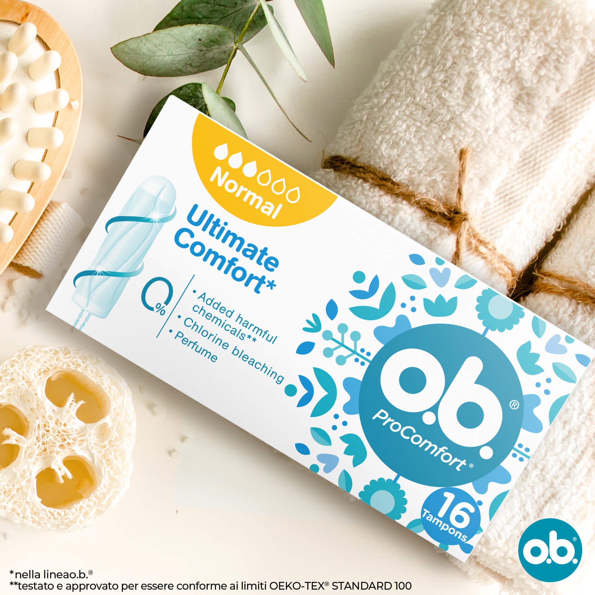 o.b. Assorbenti Interni ProComfort Normal facili da applicare flusso medio e intenso 16 tamponi