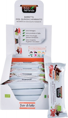 BARRETTA BIO QUINOA AMARANTO GOJI RICOPERTA CIOCCOLATO FONDENTE 30 G