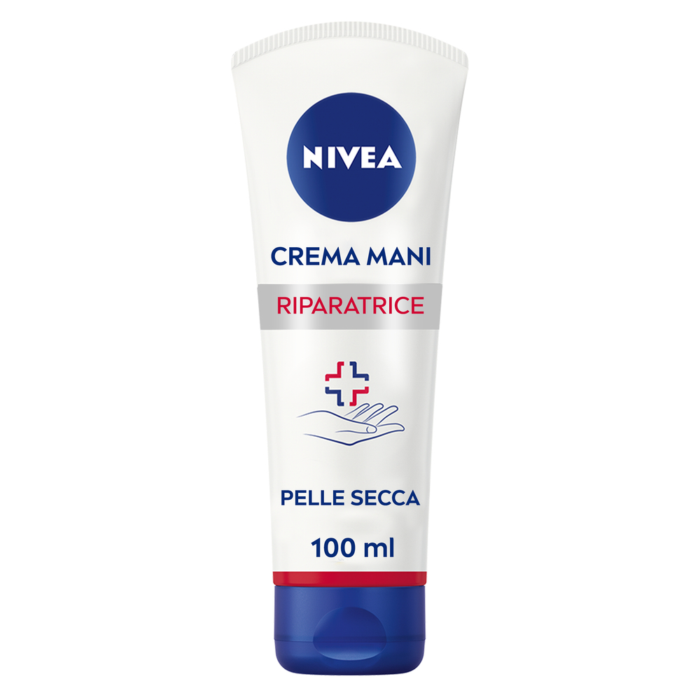 Nivea Crema Mani Riparatrice 3in1 100 ml, Crema mani secche e screpolate con Dexpanthenolo idratante